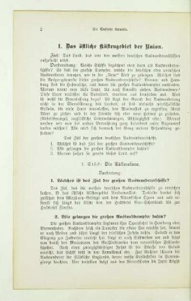 1. Das östliche Küstengebiet der Union