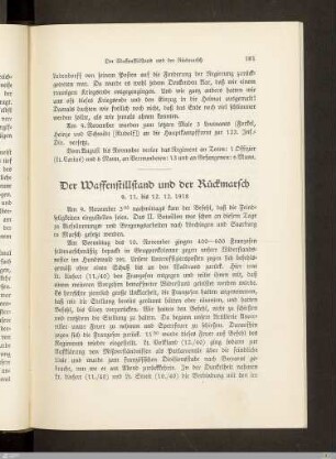 Der Waffenstillstand und der Rückmarsch