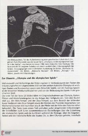 29: Zur Diaserie "Olympia und die olympischen Spiele"
