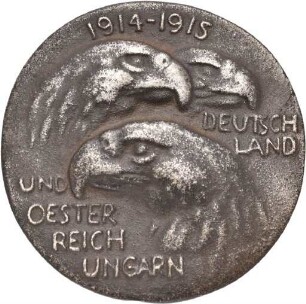 Medaille von August Gaul auf das Bündnis von Deutschland und Österreich-Ungarn, 1915