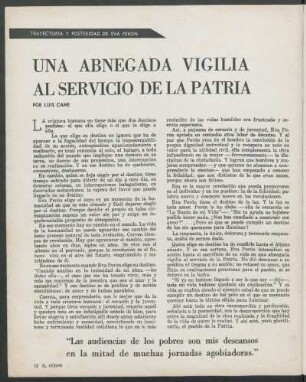 Una abnegada vigilia al servicio de la patria