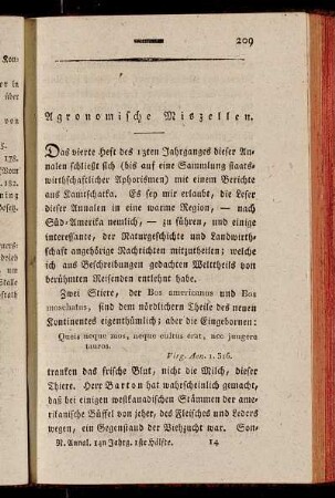 Agronomische Miszellen