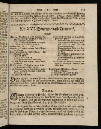 823-825, Inhalt; Eingang; Evangelium