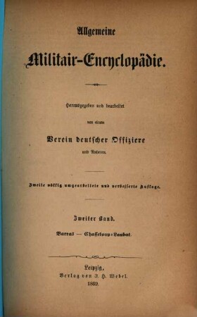 Allgemeine Militair-Encyclopädie, 2. Barras - Chasseloup-Laubat