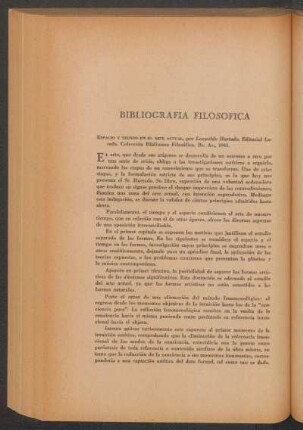 Bibliografía filosófica : Espacio y tiempo en el arte actual, por Leopoldo Hurtado