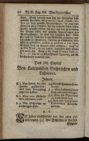 Das IIII. Capitel. Von Lateinischen Gesprächen und Disputiren.