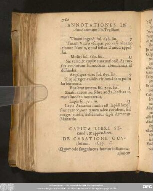 Capita Libri Secundi, & appendices.
