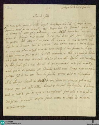 Brief von Josephine Scheffel an Hauptmann Scheffel - K 2667