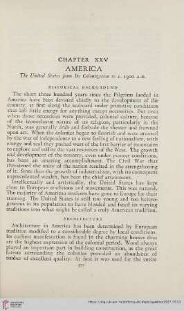 Chapter XXV: America