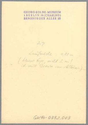 Kleine Laufende, 1928, Gips