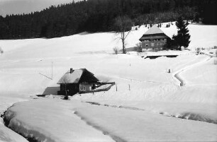 Waldau: Schwarzwaldhöfe und Bach im Schnee