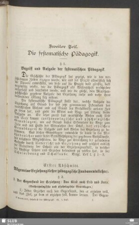 Begriff und Aufgabe der systematischen Pädagogik