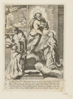 Heilige Katharina von Siena empfängt eine Hostie von Christus, Blatt 16 der Folge "Leben und Wunder der heiligen Katharina von Siena"