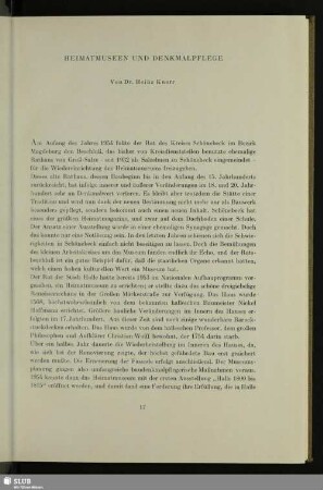 Heimatmuseen Und Denkmalpflege