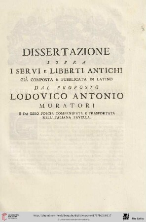 Dissertazione sopra i servi e liberti antichi […]