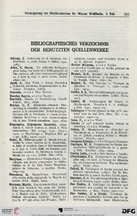 Bibliographisches Verzeichnis der benutzten Quellenwerke