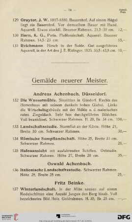 Gemälde neuerer Meister (Nr. 132-188)