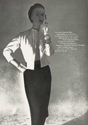 Modeaufnahme, Modell Ann Klem, Tearsheet, Frontispiz (Mademoiselle)