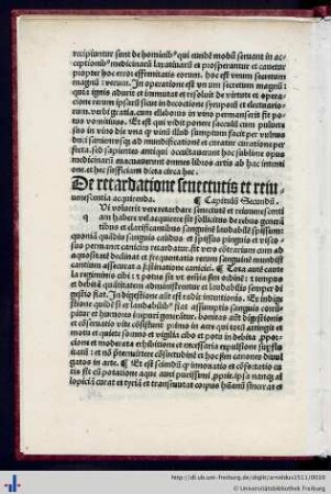 II. De retardatione senectutis et reiuvenescentia acquirenda.