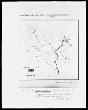 Landkarte des Königlichen Bezirksamtes Lohr