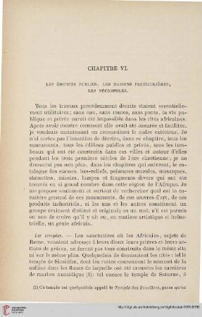 Chapitre VI: Les edifices publics, les maisons particulières, les necropoles