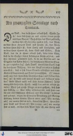 Am zwanzigsten Sonntage nach Trinitatis.