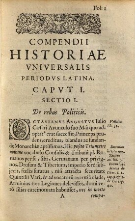 Compendium historiae universalis civilis et ecclesiasticae : tam Romanae quam protestantium, selectissimis rebus refertissimum, ab Augusto ad annum usque Christi Jesu 1640 deductum