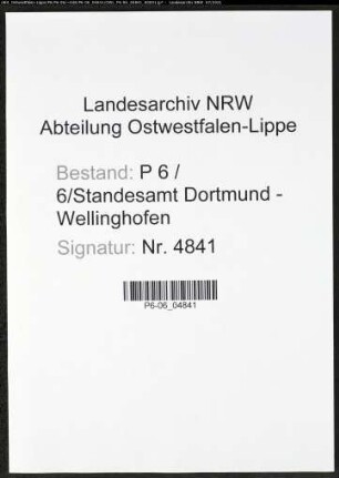 Heiratsregister Standesamt Dortmund-Wellinghofen (XXI)