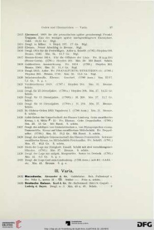 III. Varia (Nr. 2432-2477)
