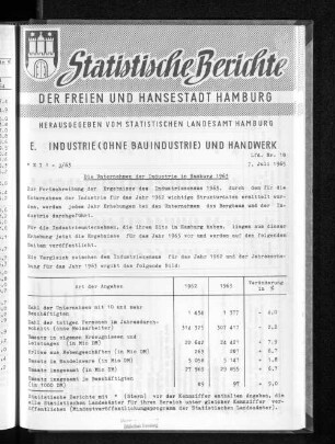 Die Unternehmen der Industrie in Hamburg 1963 : Lfd. Nr. 18