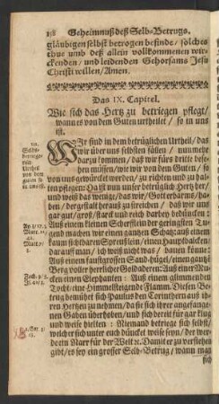 Das IX. Capitel. Wie sich das Hertz betriegen pflegt/ wann ...