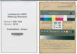 Entnazifizierung Johann Suesselbeck , geb. 17.01.1890 (Bahnschaffner)