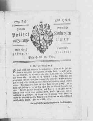 10tes Stück., Ausgabe vom 10. März 1779