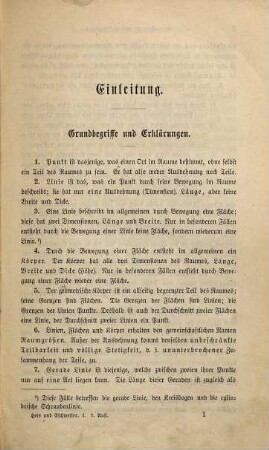 Lehrbuch der Geometrie zum Gebrauche an höheren Lehranstalten, 1. Planimetrie