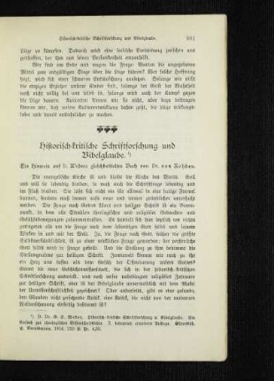 Historisch-kritische Schriftforschung und Bibelglaube : ein Hinweis auf D. Webers gleichbetiteltes Buch