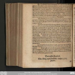 Das achte Capittel. Von Krieg und Unfriede/ dieses 1595. Jahres.