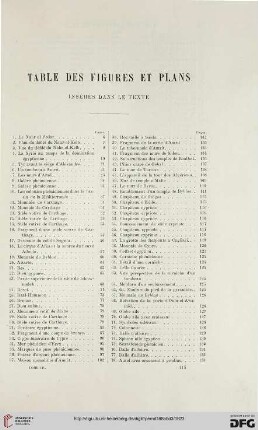 Table des figures et plans insérés dans le texte