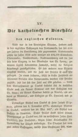 311-330 Die katholischen Bischöfe in den englischen Kolonien