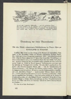 Vernichtung des freien Bauernstandes