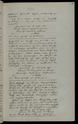 Abschriftliche Mitteilung über die Bestätigung der Mitglieder des Polizeirats für 1847, Ernennung des Universitätsrats Kreuzhage zum Vorsitzenden des Polizeirats.