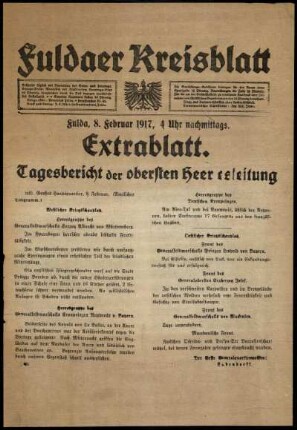 Ausgabe vom Donnerstag, den 08. Februar 1917.