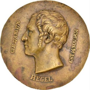 Medaille auf Georg Wilhelm Friedrich Hegel aus dem Jahr 1831