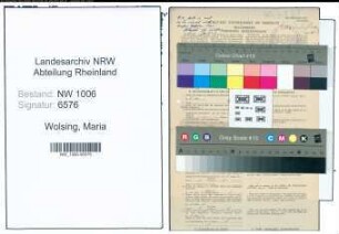 Entnazifizierung Maria Wolsing , geb. 15.11.1920 (Kellnerin)
