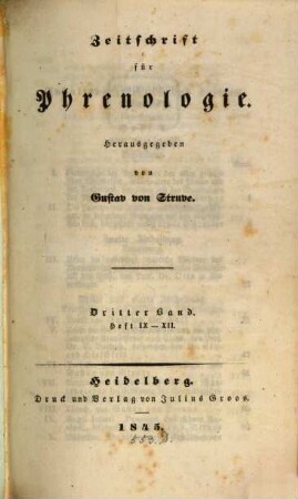 Zeitschrift für Phrenologie, 3. 1845