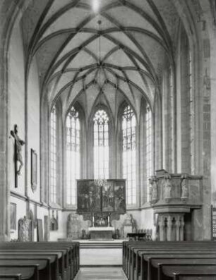 Kunigundenkirche Rochlitz : Rochlitz. Kunigundenkirche (1476 vollendet; wohl Arnold von Westfalen). Inneres nach Osten