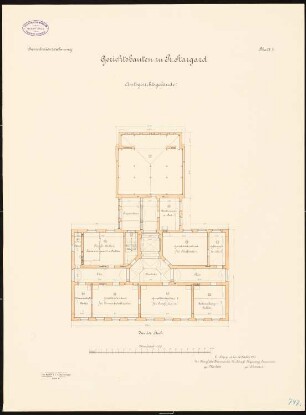 Amtsgericht, Preußisch Stargard: Grundriss 2. OG 1:100