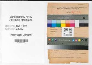 Entnazifizierung Johann Hochwald , geb. 08.04.1907 (Verwaltungsbeamter)