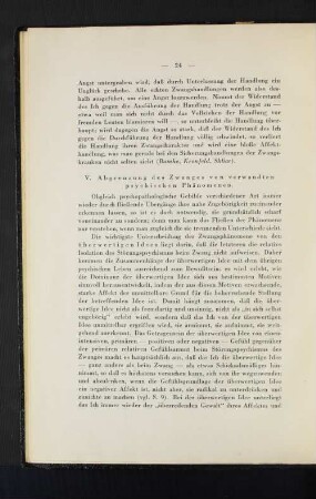 V. Abgrenzung des Zwanges von verwandten psychischen Phänomenen.