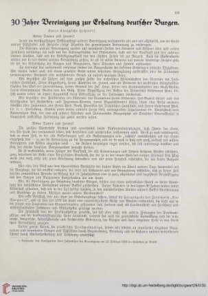 29: 30 Jahre Vereinigung zur Erhaltung deutscher Burgen