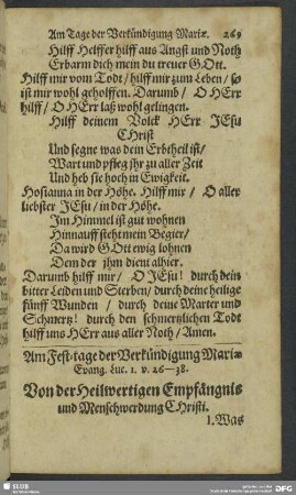 Am Fest-Tage der Verkündigung Mariae